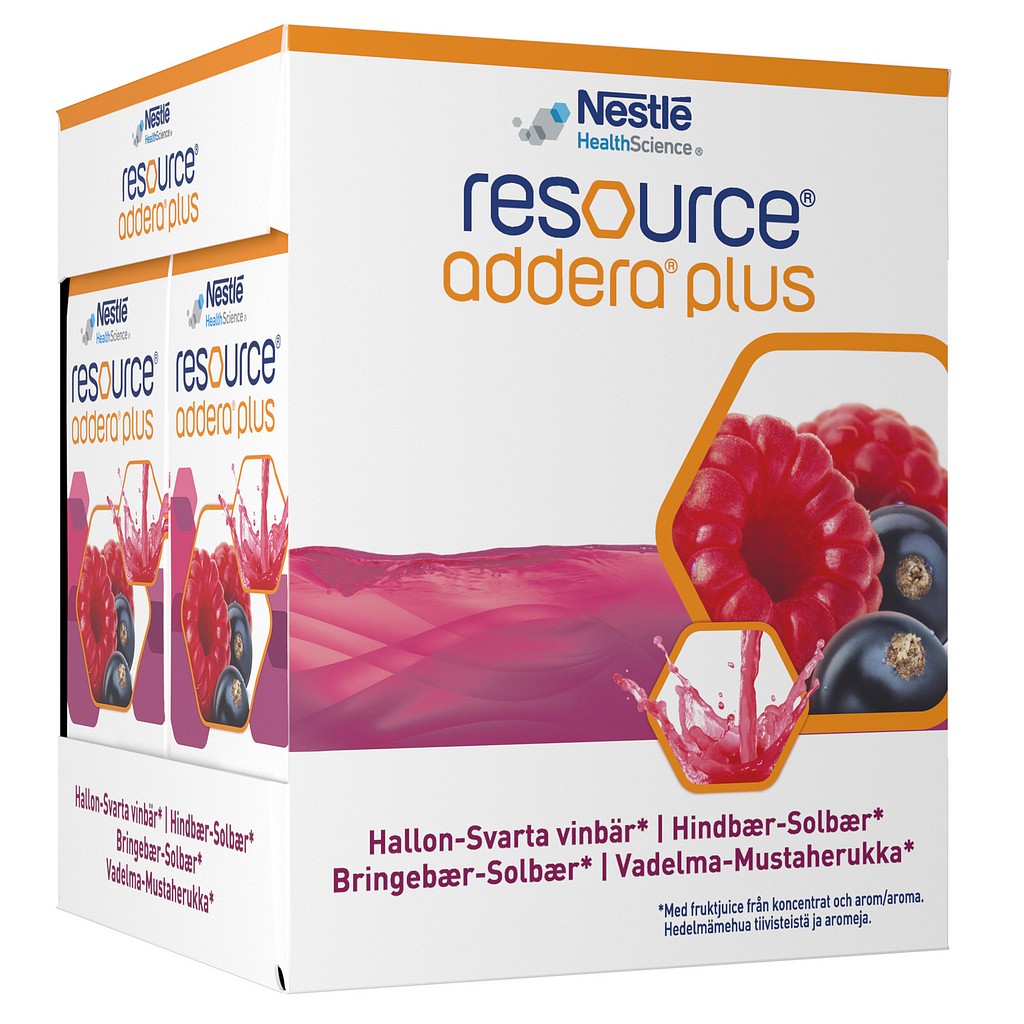 Resource Addera Plus Hallon/Svart Vinbär 4x200ml Vnr 900722