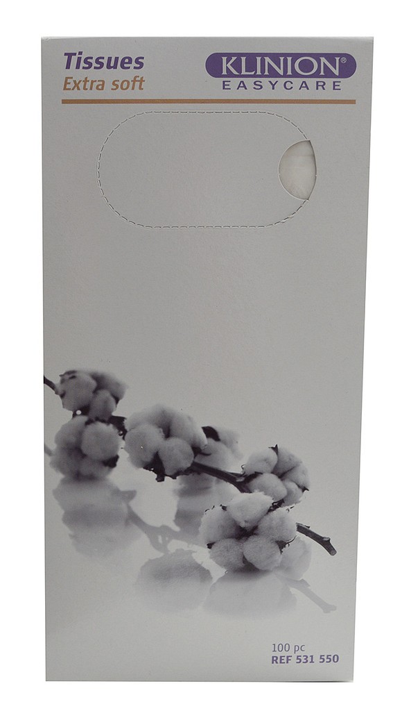 Klinion, ansigtsserviet, Extra Soft, 2 lag, 21 cm x 20 cm