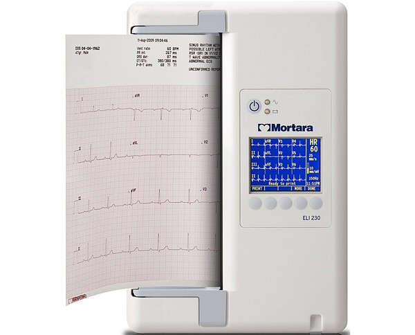 ELI 230 EKG-laite kiinteällä potilaskaapelilla