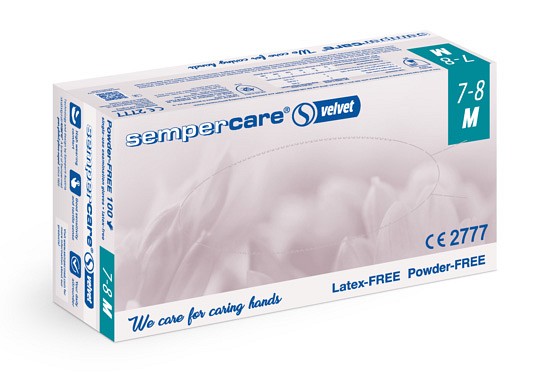 Hanske nitril Sempercare Velvet 240 mm M blå