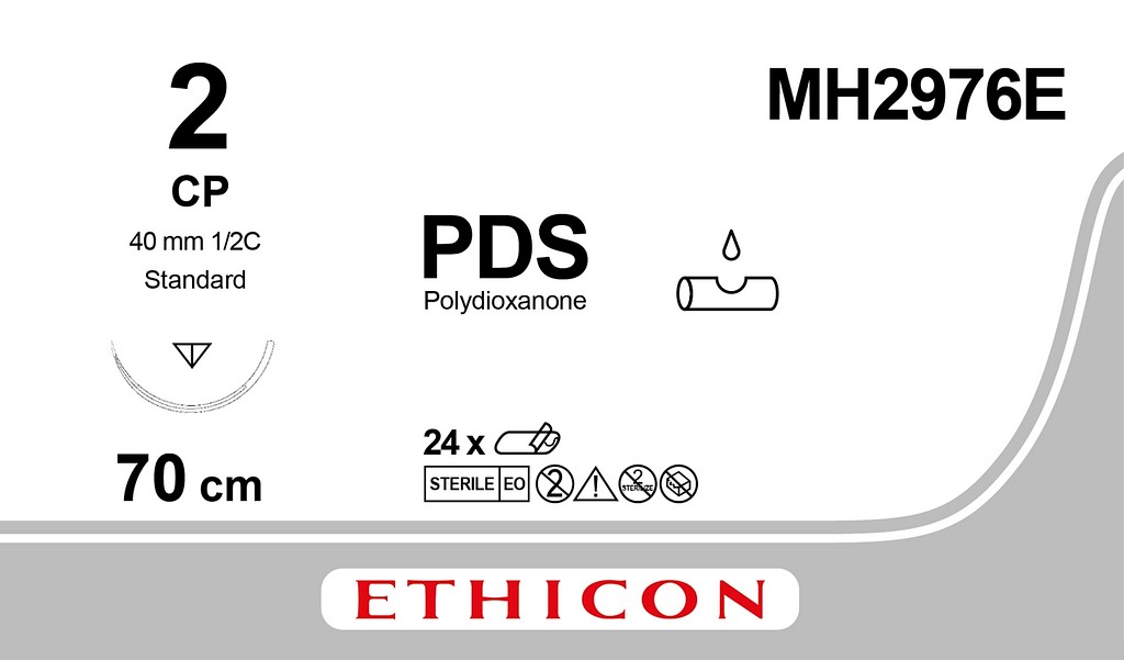 Ethicon PDS II, sutur, violet, 70 cm med 1xCP nål, steril, 2