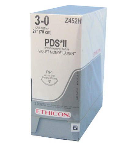 Ethicon PDS II, sutur, violet, 70 cm, FS-1 nål, steril, 3-0