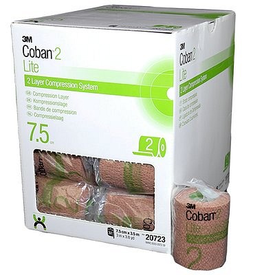 Coban2 Lite kompressiosidekerros 7,5 cm x 3,5 m