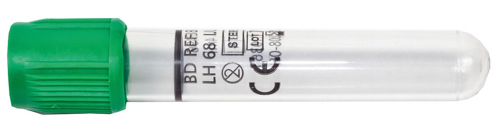 Vakuumrör BD Vacutainer Li-Heparin, 5/4 ml, mörkgrön, transparent etikett