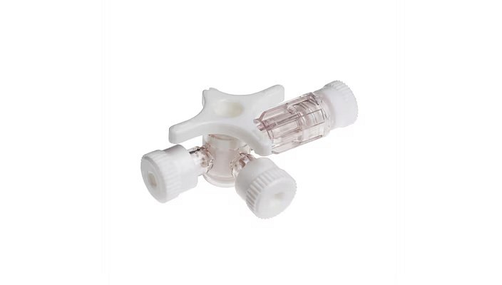 3-veis kran Connecta, hvit. Steril, PVC-fri