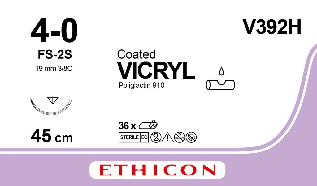Sutur Vicryl V392H 4-0 FS-2S 45cm fiolett