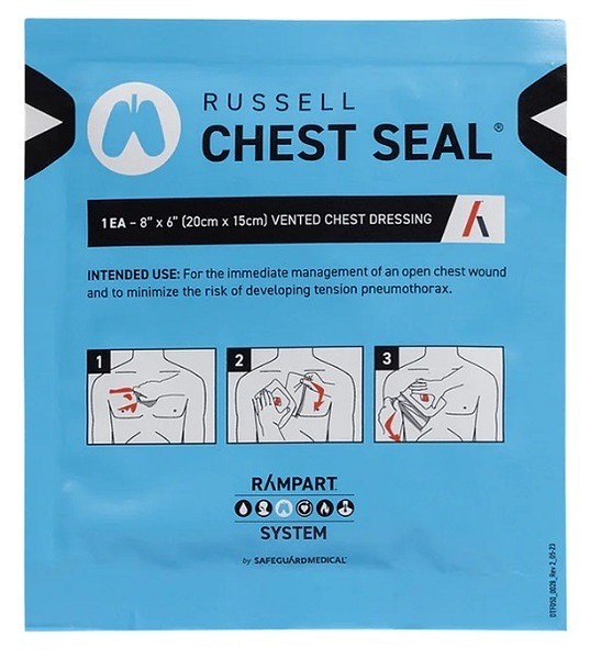 Bandasje okklusiv Russel Chest seal m/ventil