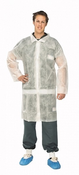 Klinion besøksfrakk, non-woven, hvit