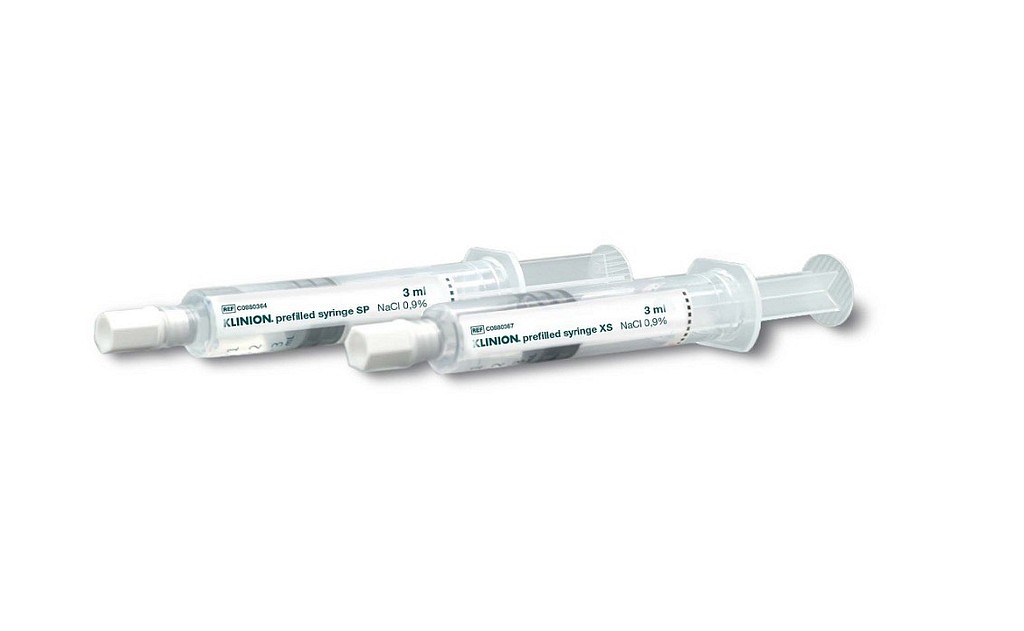 Klinion 10 ml ferdigfylt sprøyte NaCl, dobbeltsteril, SP