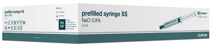 Klinion 3 ml ferdigfylt sprøyte NaCl, dobbeltsteril, XS
