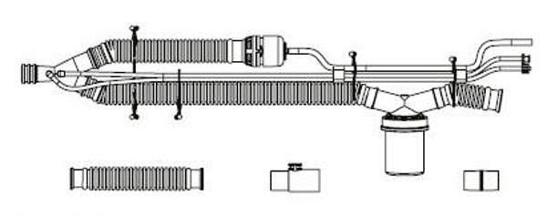 LTV1200 engangs ventilatorslange til voksen uten peep, 22mm, SPU