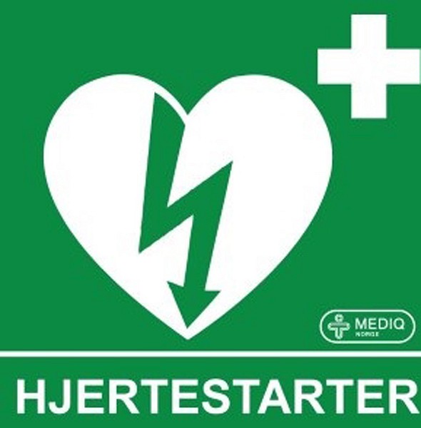Hjertestarter klistremerke etterlysende 9x11cm