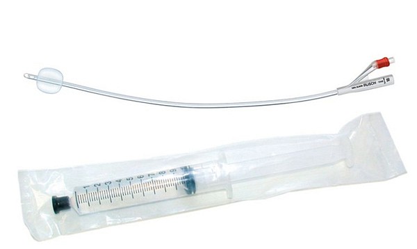 Kateter Aquaflate kv silikon 2-v 5/10ml Ch18 rød