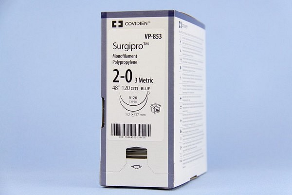 Sutur Surgipro II 2-0 blå V26 DA 120cm