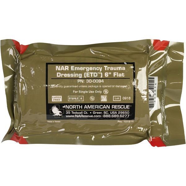 Førstehjelp Emergency trauma dressing 4 Flat