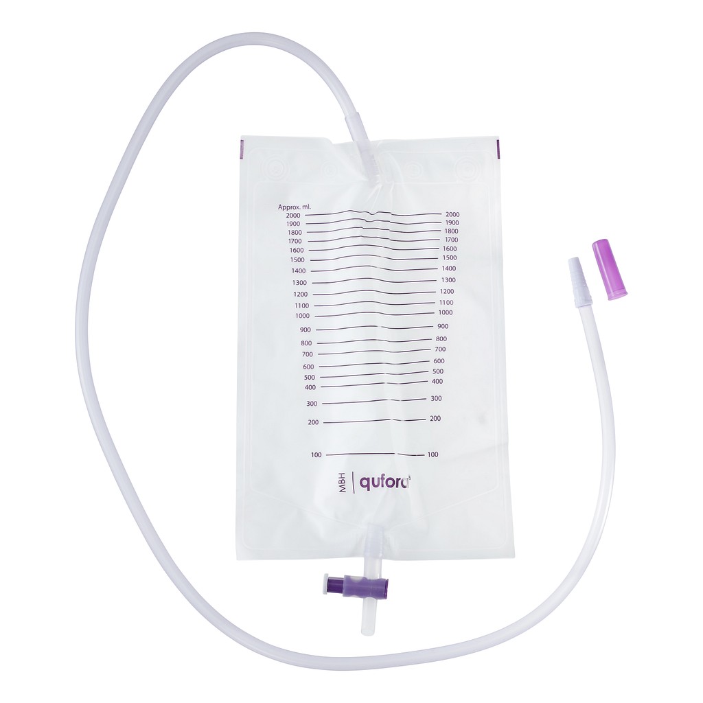 Qufora sengepose, 110 cm, tykk slange, kryssventil, 2000 ml