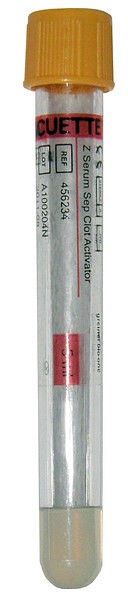 Vakuumrör Vacuette Koag. aktivator, 7/5ml, gel, guld, transparent etikett