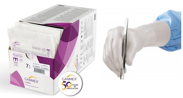 Handske op Gammex PF 7,0 steril latex puderfri vit