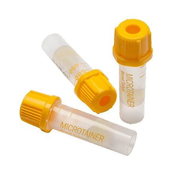 Kapillärrör BD Microtainer koagulationsaktivator, 0,4-0,6 ml, gel, gul