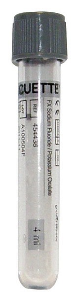 Vakuumrör Vacuette, Na-Fl FX Oxalat, 5/4ml, grå, transparent etikett