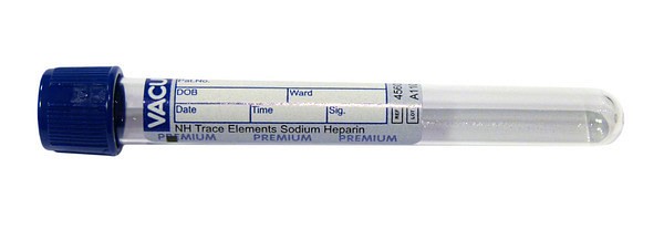 Vakuumrör Vacuette, Spårelement, 7/6ml, mörkblå, pappersetikett