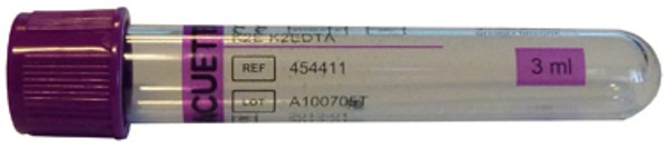 Vakuumrör Vacuette K2-EDTA, 5/3ml, lila, transparent etikett