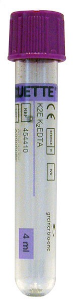 Vakuumrör Vacuette K2-EDTA, 5/4ml, lila, transparent etikett