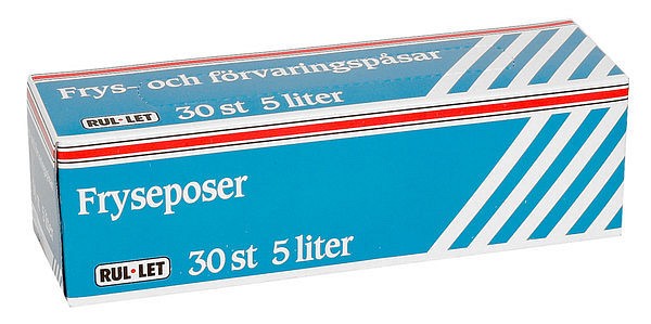 Frys- och förvaringspåse 5 liter transparent 26x50cm 20my 30st/rle