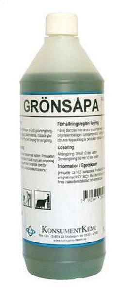 Allrengöring grönsåpa 1l parfymerad Bra Miljöval pH 10,5