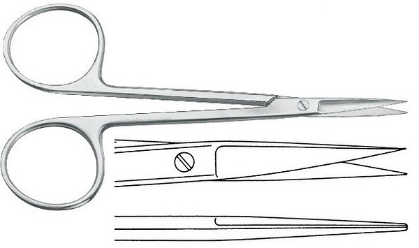 Sax kirurg Iris fin rak 10Cm OP-kval