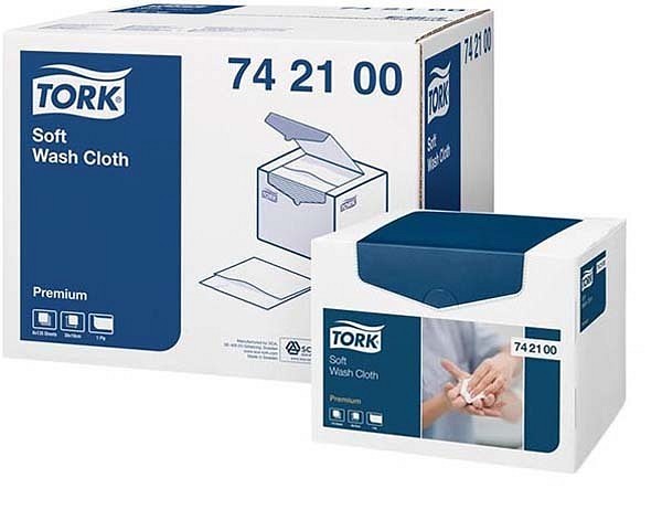 Tvättlapp airlaid Tork 1-l 19x30cm 135st/box dispenser premium