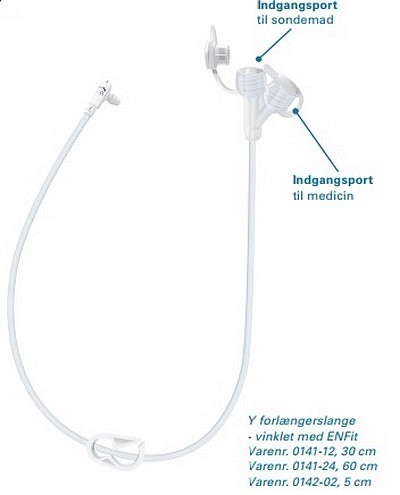 Mic-Key koppling ENFit vinklad 30cm med medicinport 5 stycken
