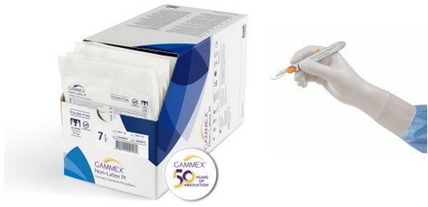 Handske op Gammex PI non-latex 6,0 steril latexfri puderfri vit