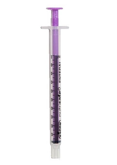 Nutrisafe 2 enteral spruta 1ml steril lila flergångs 100 stycken