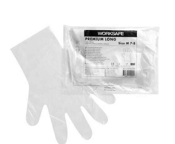 Handske skydd Worksafe PE M präglad 37cm