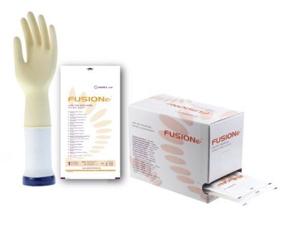 Handske op Fusione vit 6,5 steril latexfri puderfri