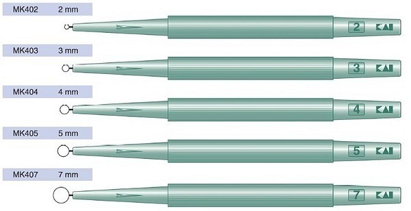 Hudcurette Kai 3mm steril engångs