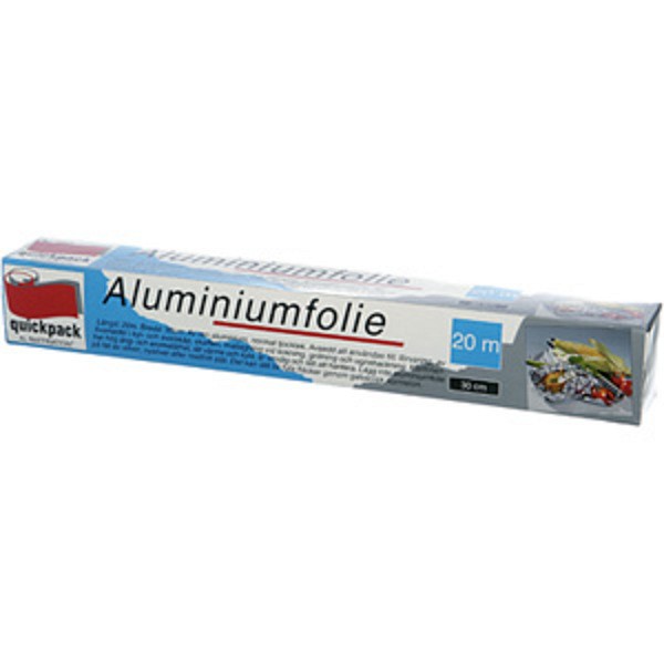 Aluminiumfolie quickpack 30cmx20m 11my silver hushållsrulle