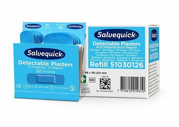 Refill plåster Salvequick blue mix plast steril