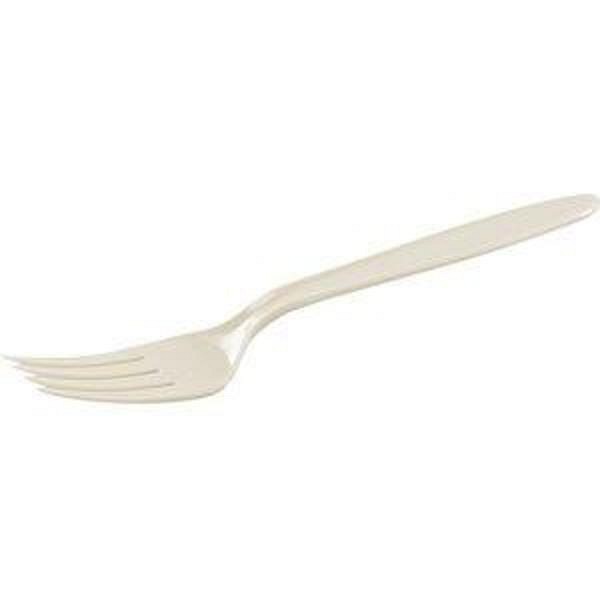 Gaffel creme 18cm plast engångs