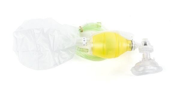 Andningsballong med mask barn 3 latexfri transparent svirvel ventil
