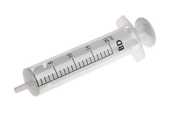 Spruta Discardit 2-komp luer 20ml. Steril, excentrisk gradering 1,0ml