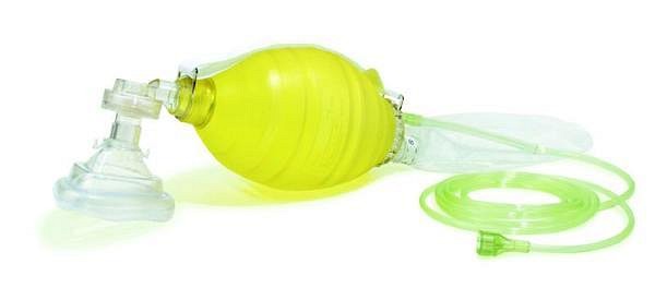 Andningsballong med mask vuxen 4 latexfri transparent svirvel ventil