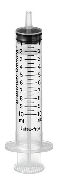 Spruta Omnifix 3-komp luer 10ml. Steril, excentrisk gradering 0,5ml