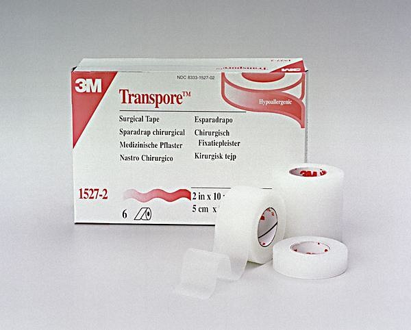 Plasttejp Transpore 2,5cmx9,14m transparent rivbar