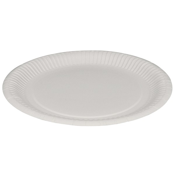 Tallrik flat vit 23cm papp beläggning av lera
