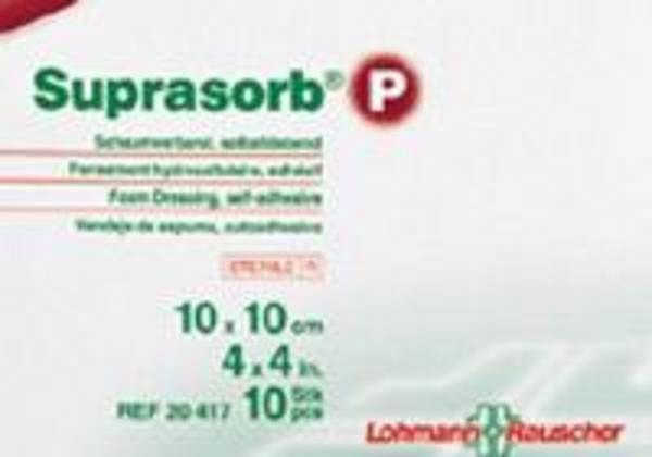 Skumförband Suprasorb p 7,5x7,5cm vidhäftande steril