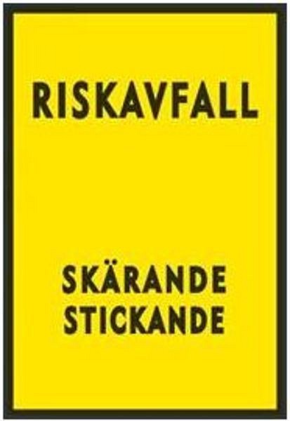 Etikett riskavfall 150x100mm