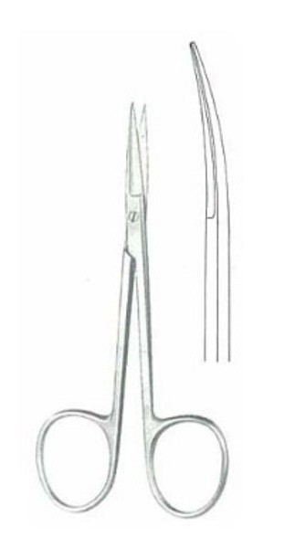 Sax Kirurg Iris Fin Böjd 10cm Sp/Sp Enklare Op-Kvalitet