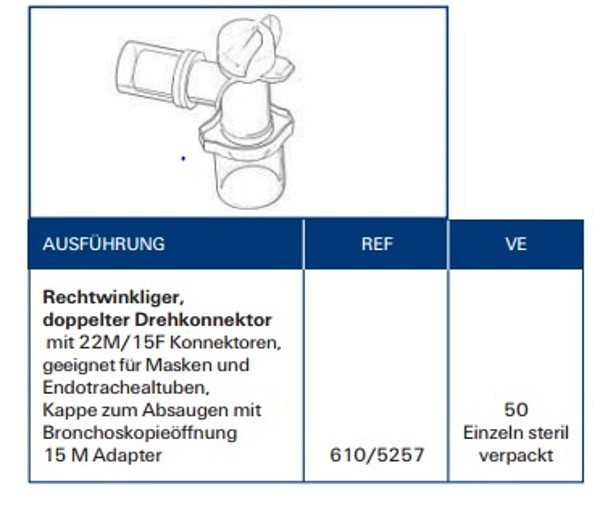 Bronkoskopiknä Med Dubbelsvivel 22m/15f, Port F Sug/Bronkoskopi